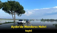 Menderes Nehri taştı: Ulaşım yolu tamamen su altında