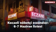 Kocaeli nöbetçi eczaneler: 6-7 Haziran gecesi hangi eczane açık?