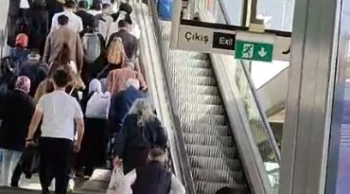 Marmaray Gebze İstasyonu’nda yürüyen merdiven çilesi