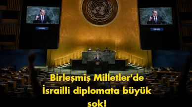 İsrailli diplomata BM'de şok tepki: Konuşma yapamadı